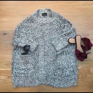 Zara Knit Grey , White, and Black Sweater